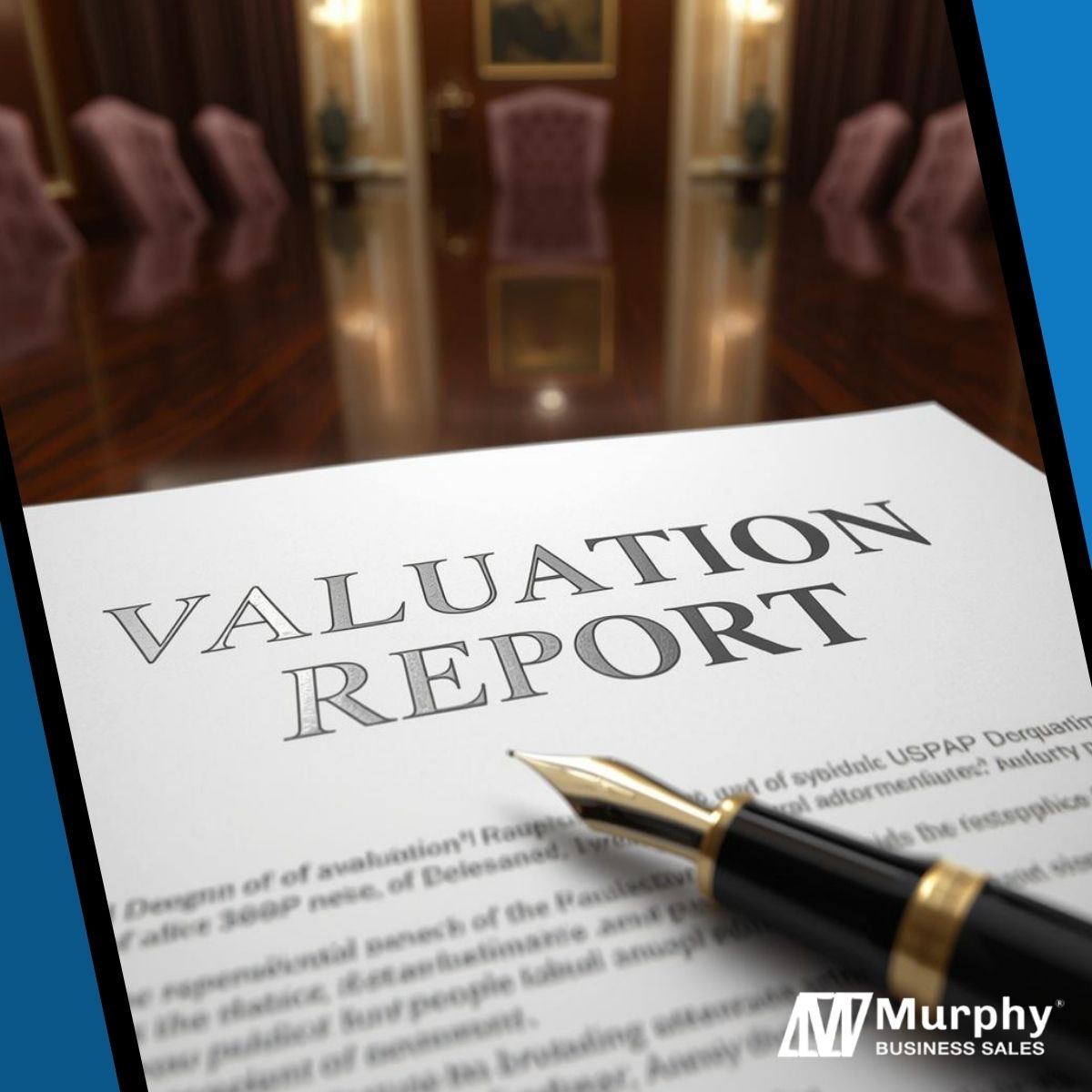 Formal Valuation Report' with silver lettering and a fountain pen